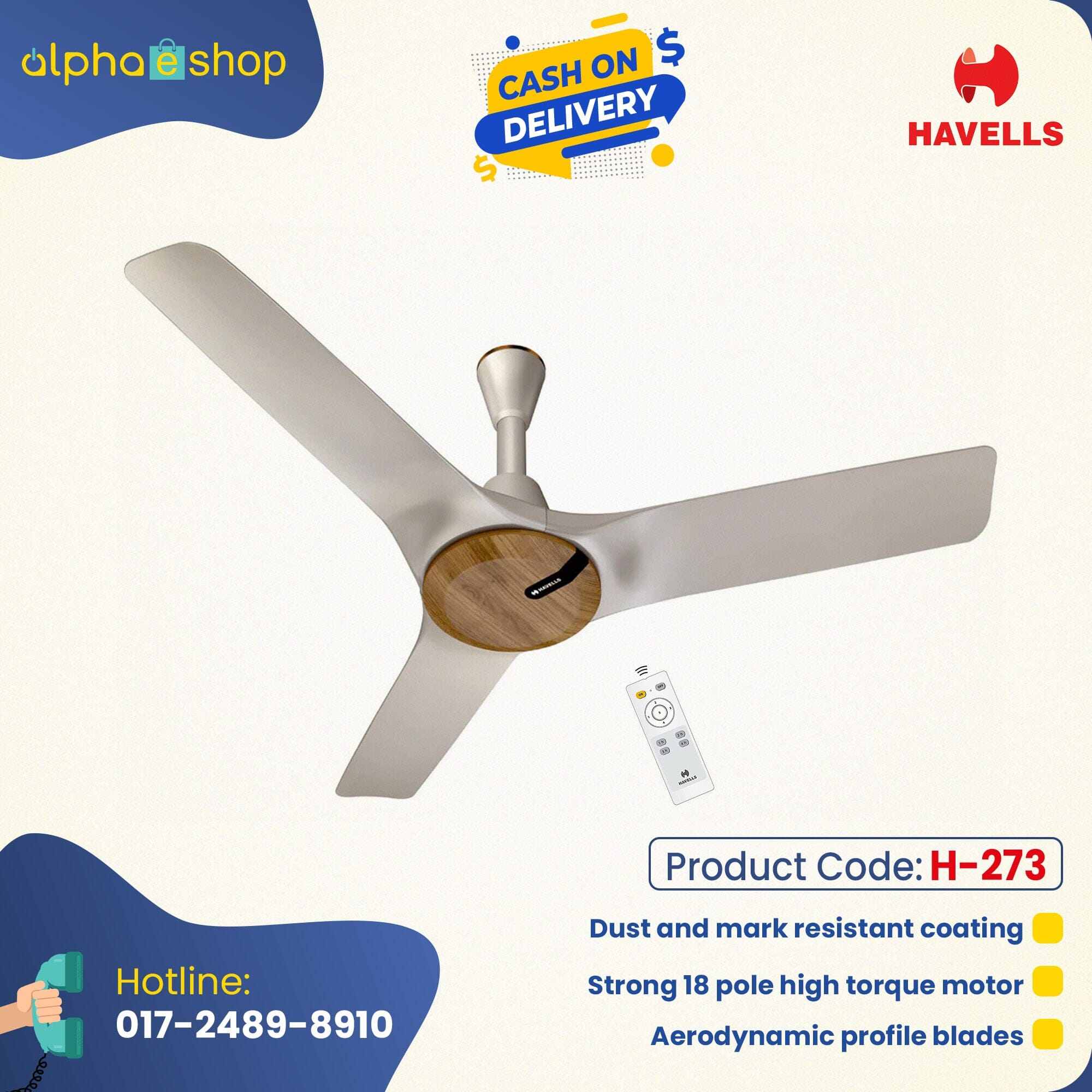 Picture of Havells Stealth Neo 48" BLDC Remote Ceiling Fan (Wood Mist) H-273 | Free Delivery