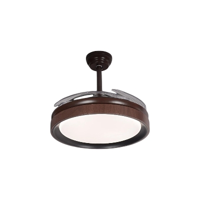 Picture of Qulik 48" Modern Chandelier Retractable Invisible Blade Silent 3 Color Change LED Remote Ceiling Fan (Wooden) | Q-K6366