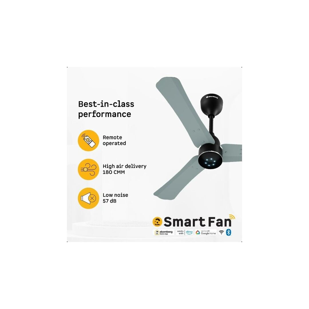 Picture of Atomberg Renesa Halo Smart 900mm BLDC Ceiling Fan with Remote Control & LED Indicators (Misty Teal)  | AT-164
