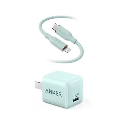 Picture of Anker Nano 20W Wall Charger with Powerline III Flow USB C to Lightning Cable