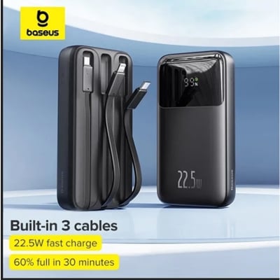 Picture of Baseus Comet Series PPMD2-20 Triple Cable 20000mAh Black 22.5W Power Bank with Digital Display