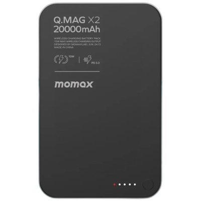 Picture of Momax Q.Mag X2 Gen 2 20000mAh 15W Magnetic Wireless Power Bank (IP120)