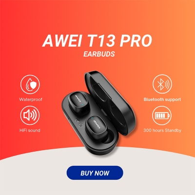 Picture of Awei T13 Pro TWS Waterproof Touch Sports Earbuds