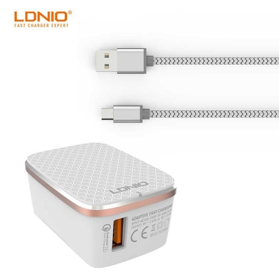Picture of LDNIO Quick Charge 3.0 Fast Charging 18w Travel Charger with Type C Cable