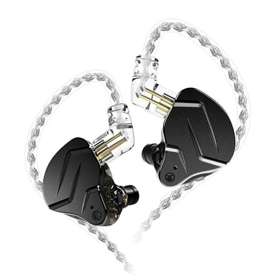 Picture of KZ ZSN PRO X Dual Driver 1BA+1DD Hybrid Metal Earphones with Gold Plated Pin HD Condenser Mic Ergonomic Design Earphones