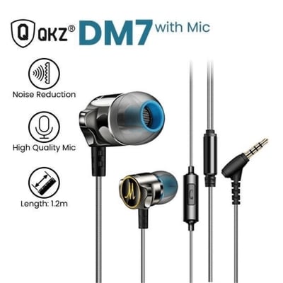 Picture of QKZ DM7 Zinc Alloy Hifi Super Bass In Ear Earphone - Black - Headphone