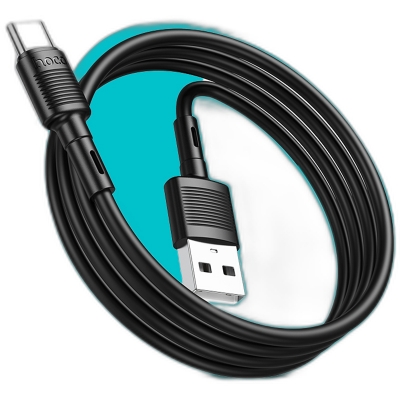Picture of Hoco X83 3A Type C Micro USB Fast Charging Cabe Victory Micro USB Type-C Charging Data Cable, 1M Black