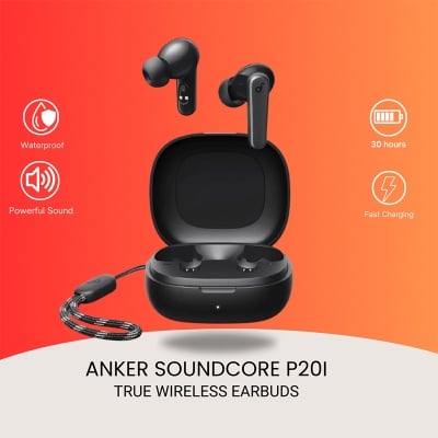 Picture of Anker Soundcore P20i True Wireless Earbuds 10mm Drivers with Big Bass Bluetooth 5.3 30H Long Playtime Water-Resistant 2 Mics for AI Clear Calls 22 Preset EQs Customization via App