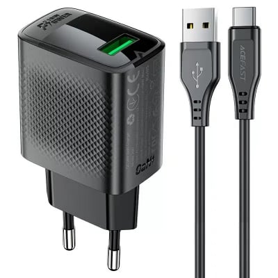 Picture of ACEFAST A90 18W Wall Charger with 1.2m USB‑A to USB‑C Cable