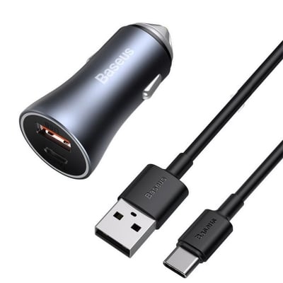 Picture of Baseus Golden Contactor Pro Dual Quick Charger Car Charger U+C 40W (TZCCJD‑0G)