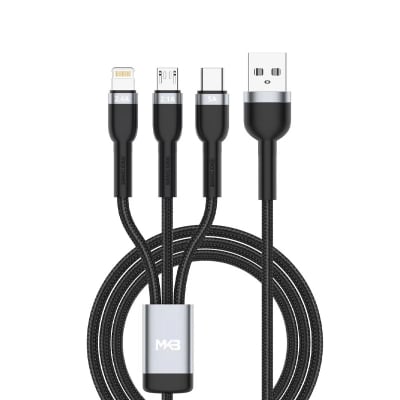 Picture of MKB U311 3in 1 ，USB -LIGHTNING/Type-c/micro /100W higt power /FAST Cafule cable---