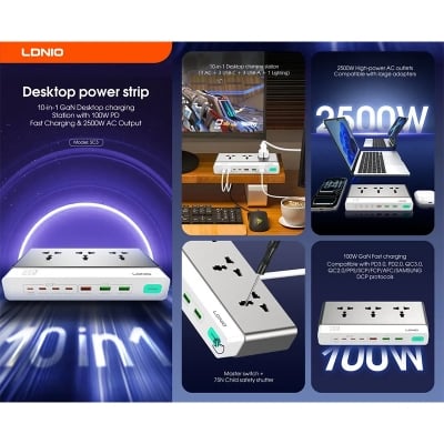 Picture of LDNIO SC3 GaN 100W PD Power Strip