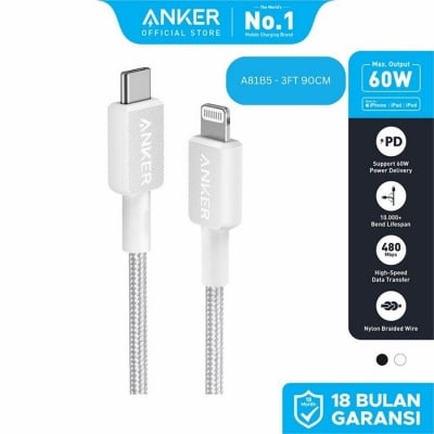 Picture of Anker 310 Type‑C to Lightning Nylon Fabric Cable (3ft)