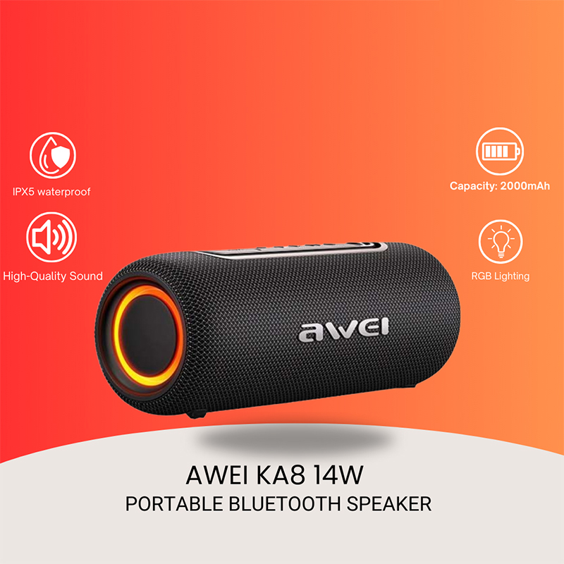 Picture of AWEI KA8 RGB Lights Bluetooth Speaker Portable Speaker IPX5 Waterproof
