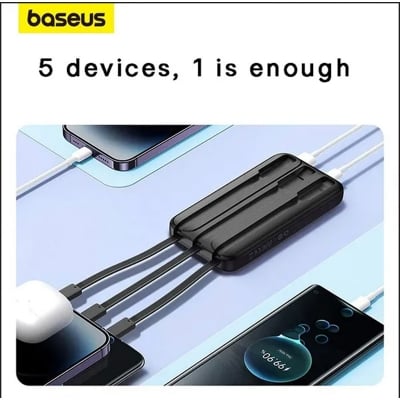 Picture of Baseus Comet Series PPMD2-20 Triple Cable 20000mAh Black 22.5W Power Bank with Digital Display