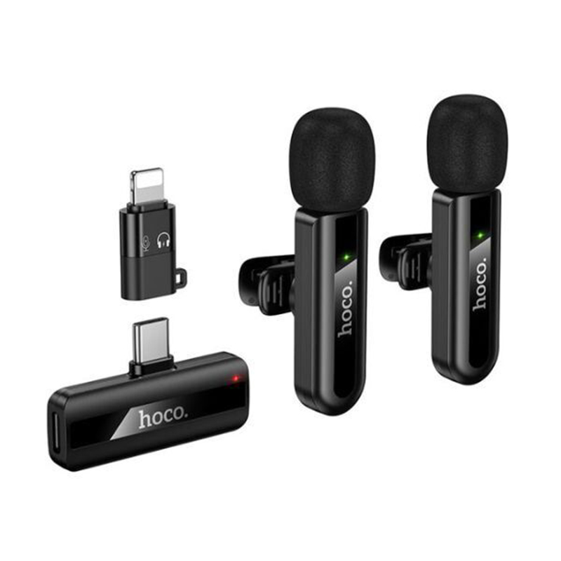 Picture of Hoco L15 Dual Wireless Lavalier Microphone Type-C & Lightning