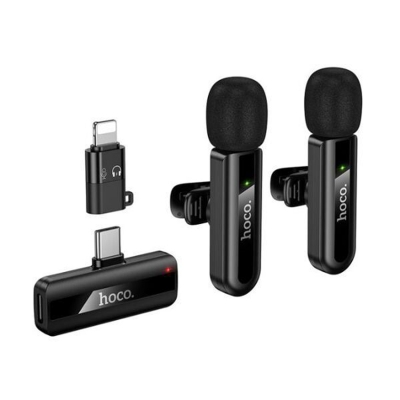 Picture of Hoco L15 Dual Wireless Lavalier Microphone Type-C & Lightning