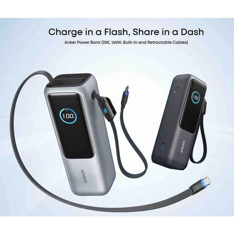Picture of Anker Zolo 165W Laptop Power Bank 25K mAh with Smart Display (A1695)- 25000mAh