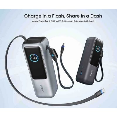 Picture of Anker Zolo 165W Laptop Power Bank 25K mAh with Smart Display (A1695)- 25000mAh