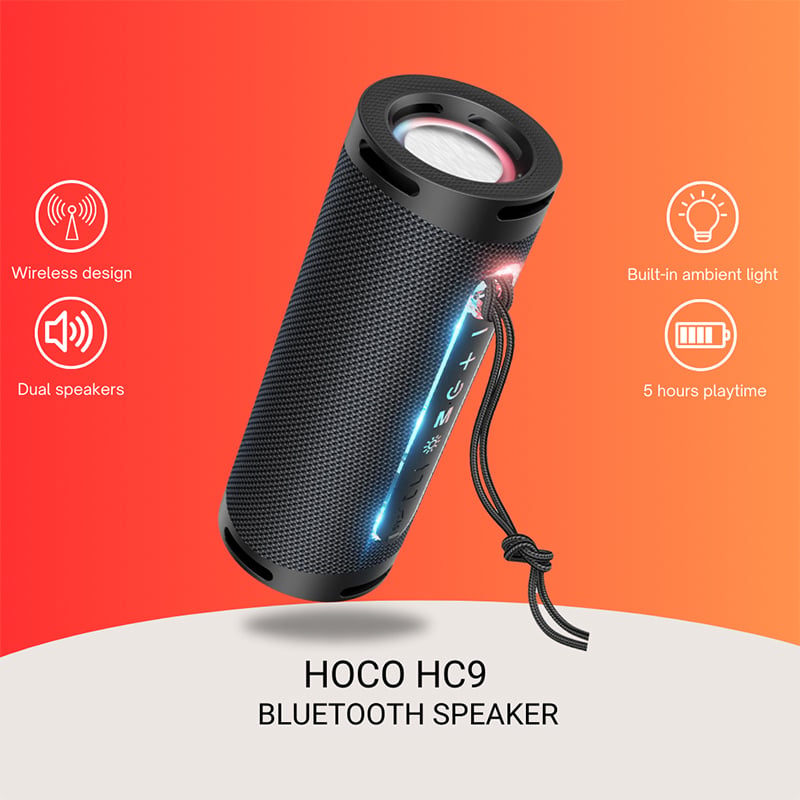 Picture of Hoco HC9 Wireless Speaker Dazzling Pulse Sports Portable Bluetooth Loudspeaker with Colorful Ambient Light