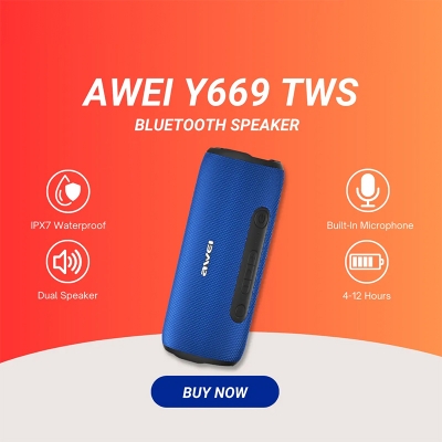 Picture of Awei Y669 Bluetooth TWS Waterproof Outdoor Dual Speaker (31W)