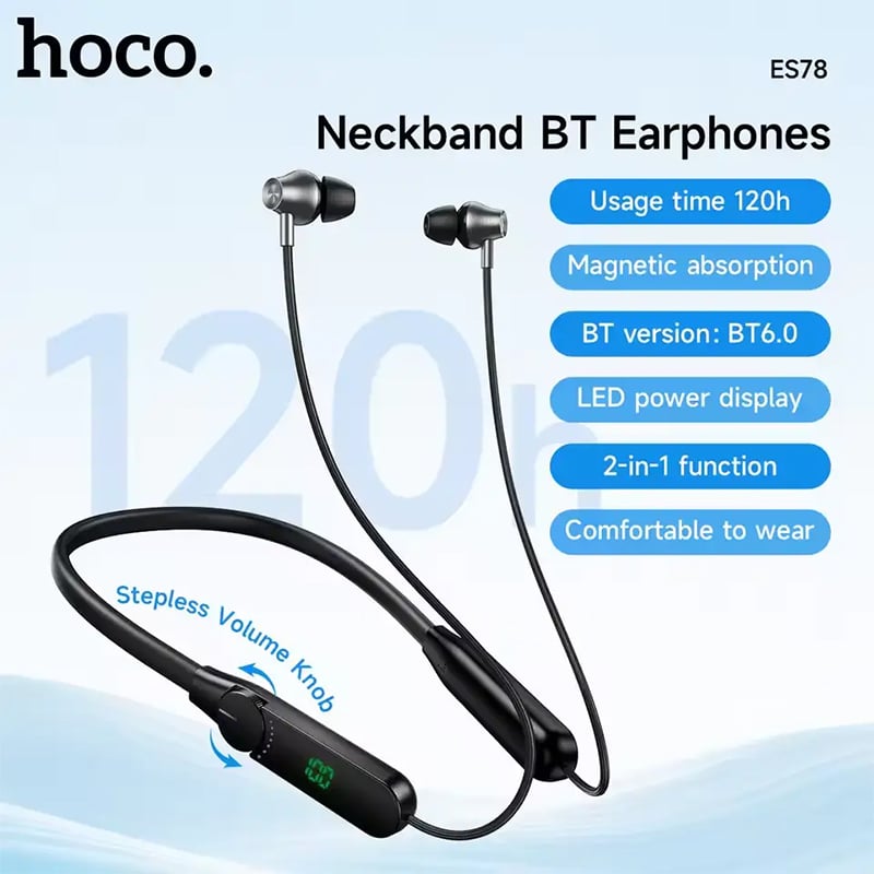 Picture of Hoco ES78 Naya Bluetooth 6.0 Neckband Earphones