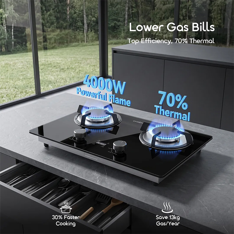 Picture of oraimo FlameSaver D1 OGS‑221A (Dual Burner Gas Hob, 6‑Layer Safety)
