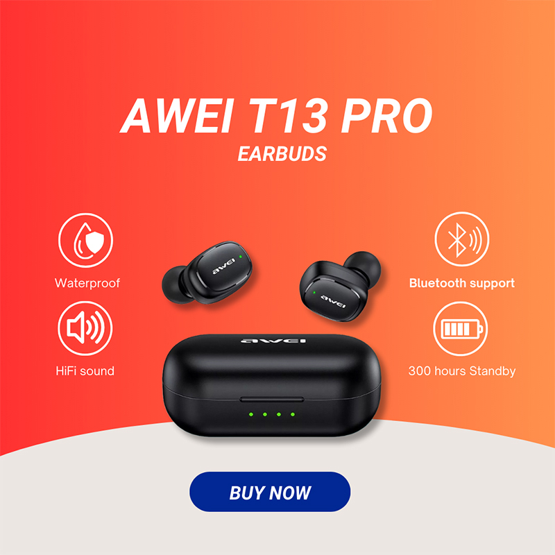 Picture of Awei T13 Pro TWS Waterproof Touch Sports Earbuds