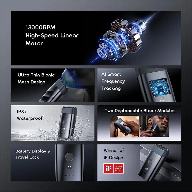 Picture of oraimo MasterShave Pro OFS‑580P (Foil Shaver, Smart Sensing)