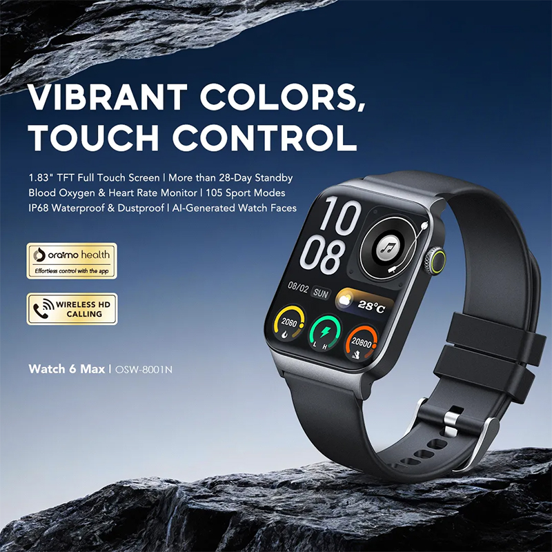 Picture of oraimo Watch 6 Max OSW‑8001N‑EG (1.83" TFT Smartwatch, IP68)