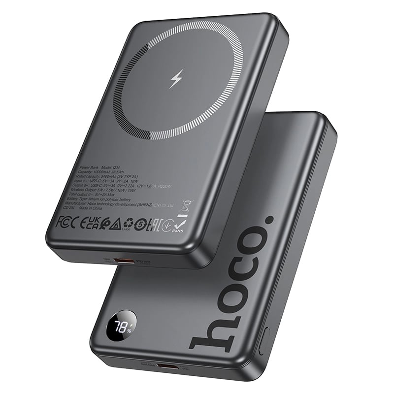 Picture of Hoco Q34 Clever 10000mAh Magnetic Wireless Power Bank