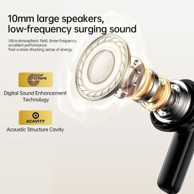 Picture of Awei T88 True Wireless Bluetooth Earphone 10mm Moving Coil Super Bass Spatial Sound Effects Earbuds 30 Hours Of Playback Time Ergonomic Design Gaming Headset