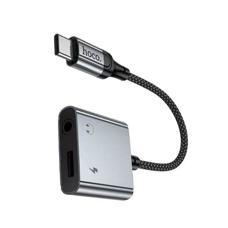 Picture of Hoco UPA34 Type-C to Type-C + 3.5mm Metal gray