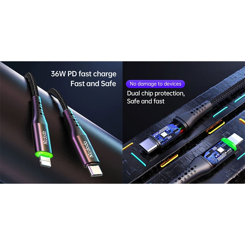 Picture of Mcdodo CA‑7360 Auto Power Off Type‑C to Lightning PD Data Cable (36W, 1.2m)