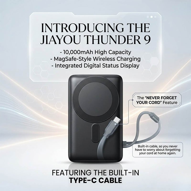 Picture of Jiayou Thunder 9 Magnetic Wireless Power Bank