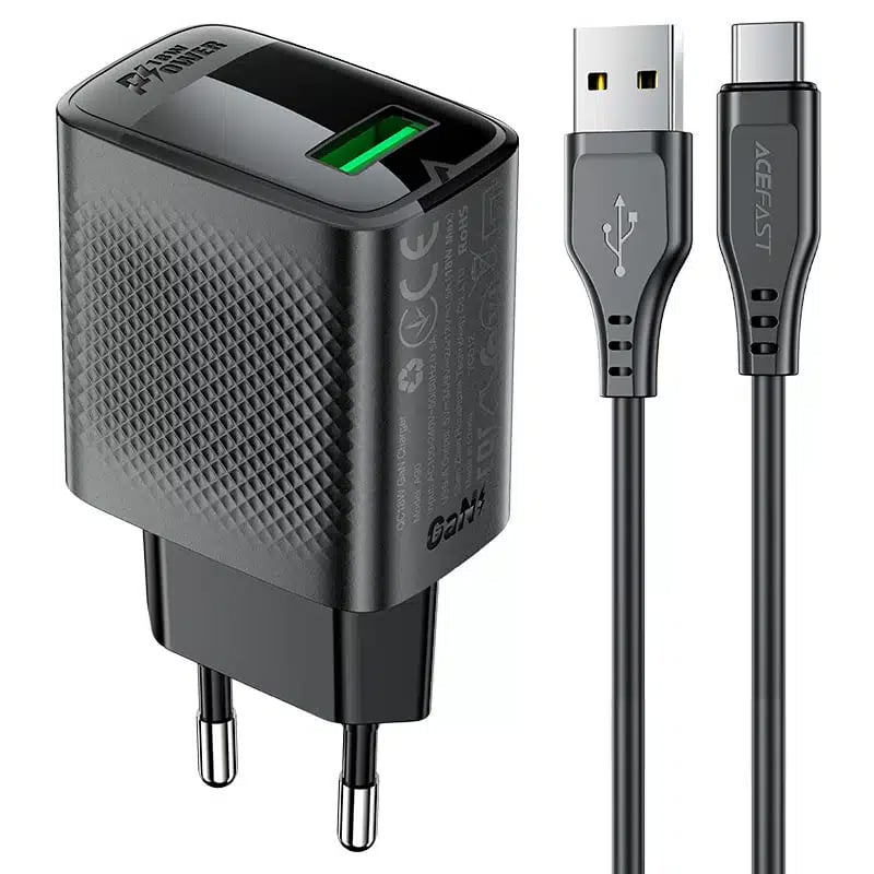 Picture of ACEFAST A90 18W Wall Charger with 1.2m USB‑A to USB‑C Cable