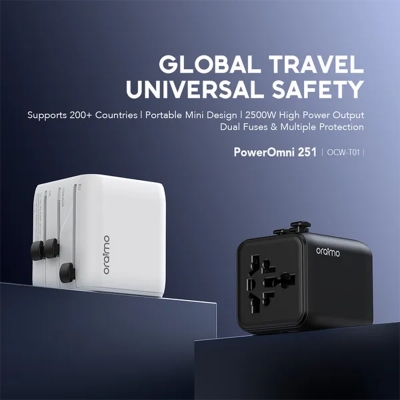Picture of oraimo PowerOmni 25 OCW‑T01 (Universal Travel Adapter, 2500W High Power)