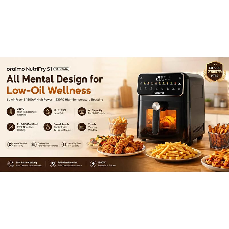 Picture of Oraimo NutriFry S1 OAF‑261A 6L Air Fryer