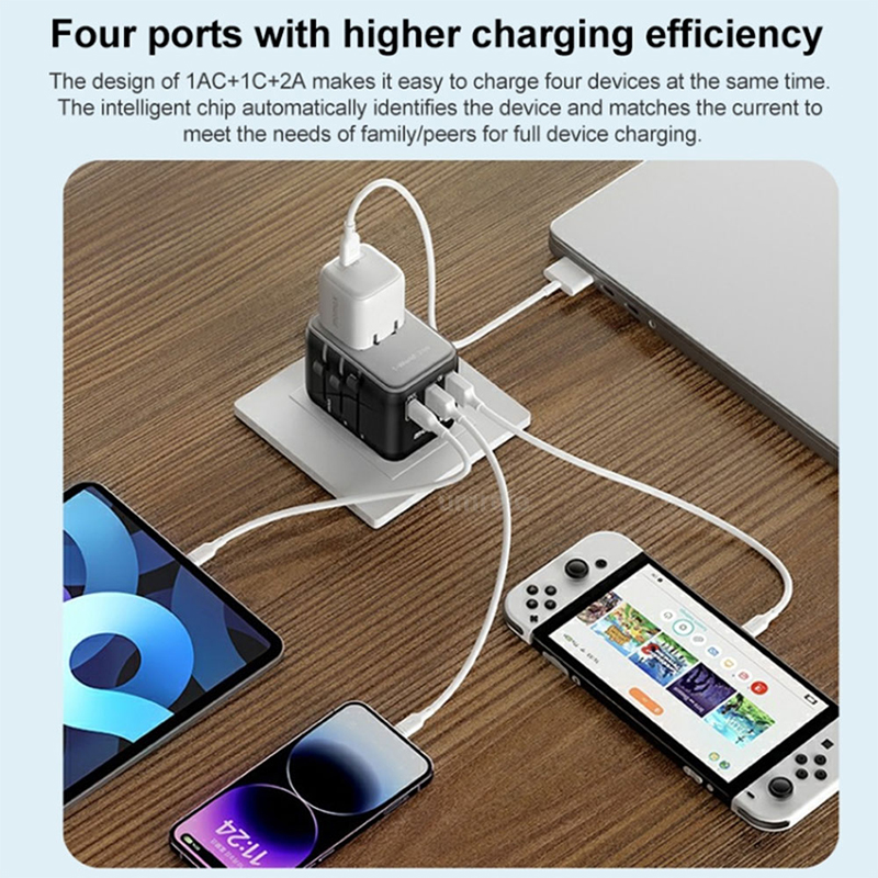 Picture of Momax 1-World 20W 3-Port+AC Travel Adapter UA11