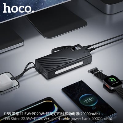 Picture of Hoco J155  20,000 mAh | 22.5 W Fast‑Charge PD20W/QC3.0 | LED Display | Portable Power Bank | Gadgetology