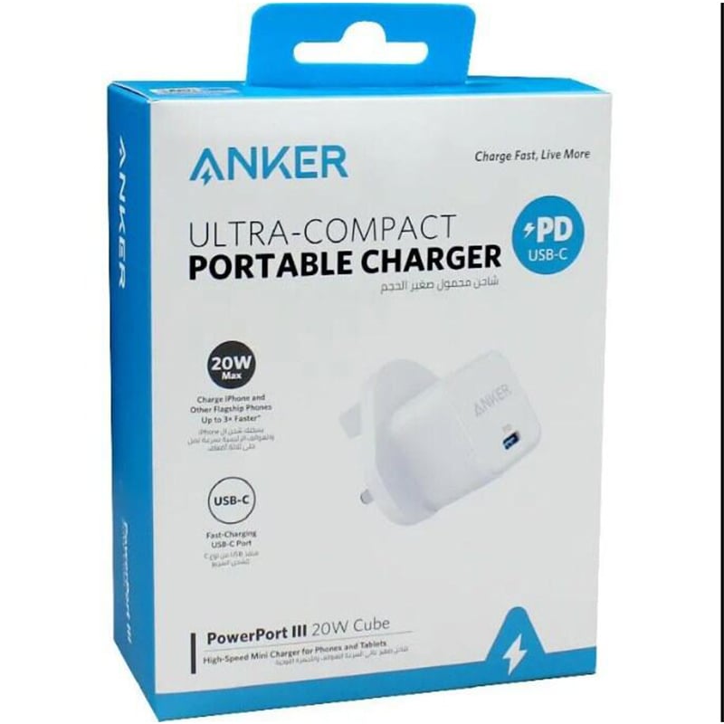Picture of Anker PowerPort III 20W Cube PD- White US Plug