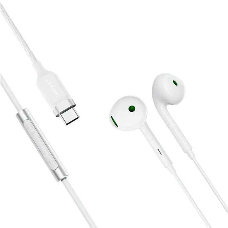 Picture of ACEFAST | L7 Type-C Semi In-Ear Wired Earphones with Mic | USB-C Plug-and-Play | Anti-Spray Noise-Reduction Mic | 1.2m Tangle-Resistant Cable, 16g | TPE+ABS+Aluminum+Nylon | For Android USB-C Phones & Tablets