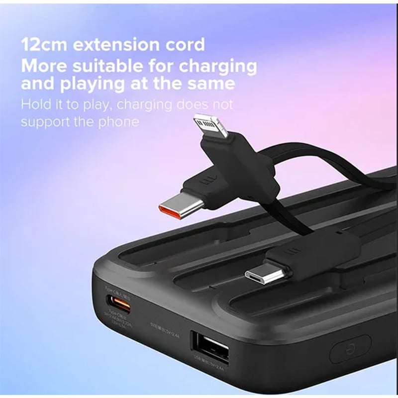 Picture of Baseus Comet Series PPMD2-20 Triple Cable 20000mAh Black 22.5W Power Bank with Digital Display
