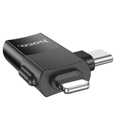 Picture of Hoco UA17 2‑in‑1 iP Male / Type‑C Male to USB Female Adapter