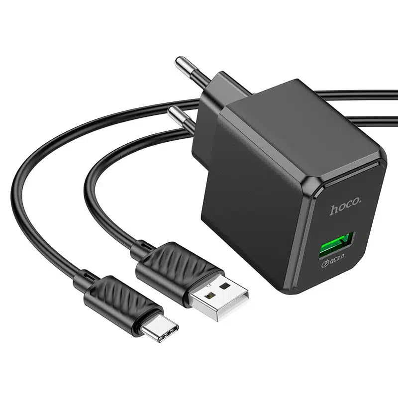 Picture of Hoco CS12A Ocean Single Port QC3.0 Charger Set (18W, EU Plug)