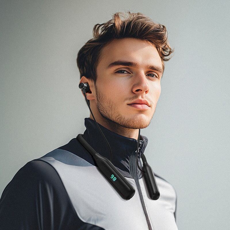 Picture of Acefast Wireless Neckband Earphones N4 /LED Digital Display /TF Card Support /130H Work Time