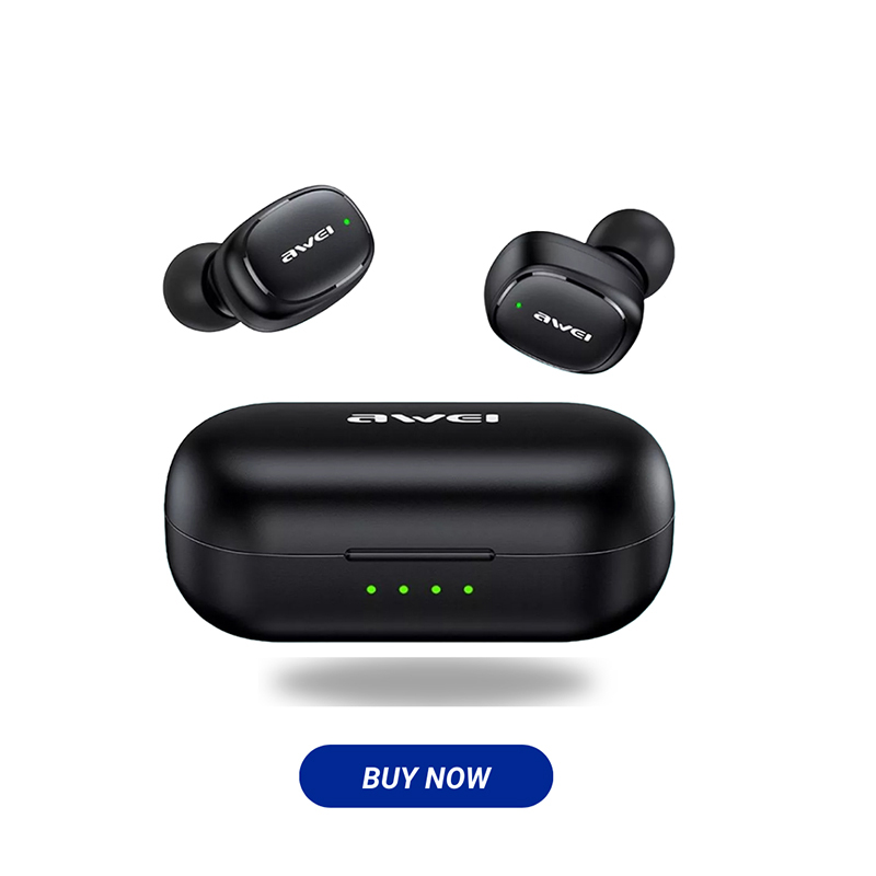 Picture of Awei T13 Wireless Earbuds Hifi Sound Anwer Reject Call Touch Senson Auto Connection IPX4 Water Resistant BT 5.0 20 Hours Playtime Bluetooth TWS Earphone