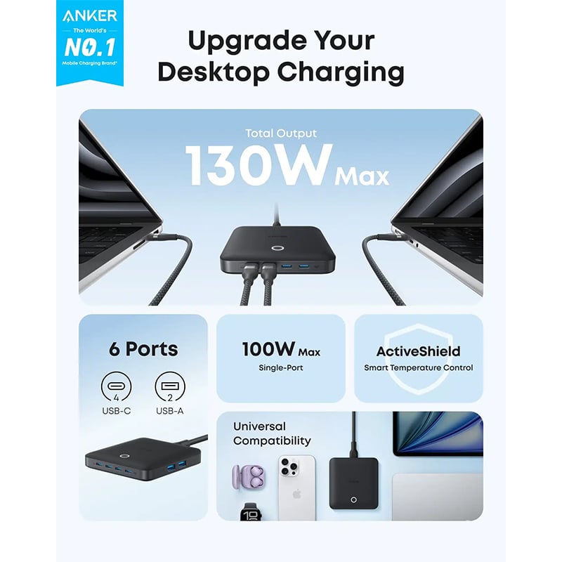Picture of Anker Nano Desktop Charging Station (130W, 6-Port)