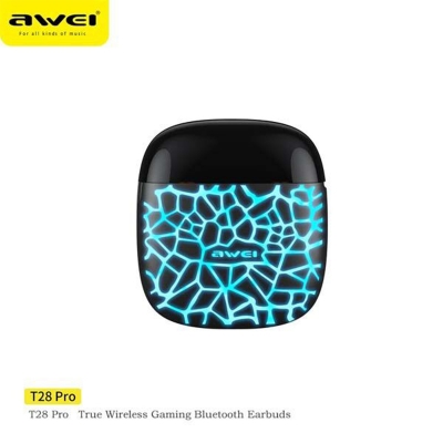 Picture of Awei T28 Pro Wireless Bluetooth Gaming Earbuds Cool LED Light Colour Change - Earbuds
