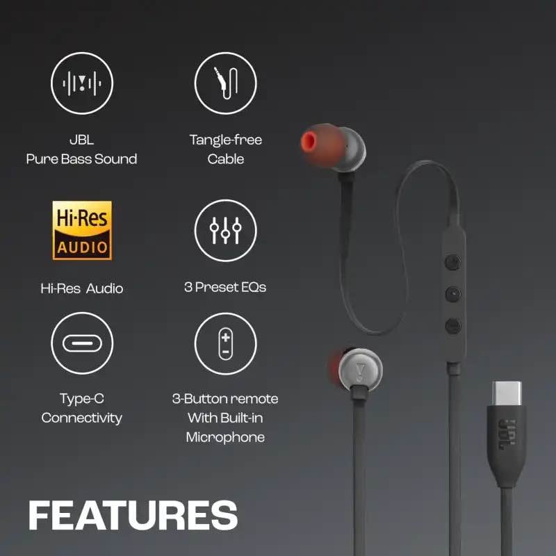 Picture of JBL TUNE 310C USB‑C Earphones
